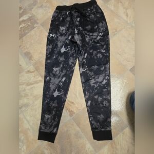 Under Armour Black & Gray Tie-Dye Joggers for Kids